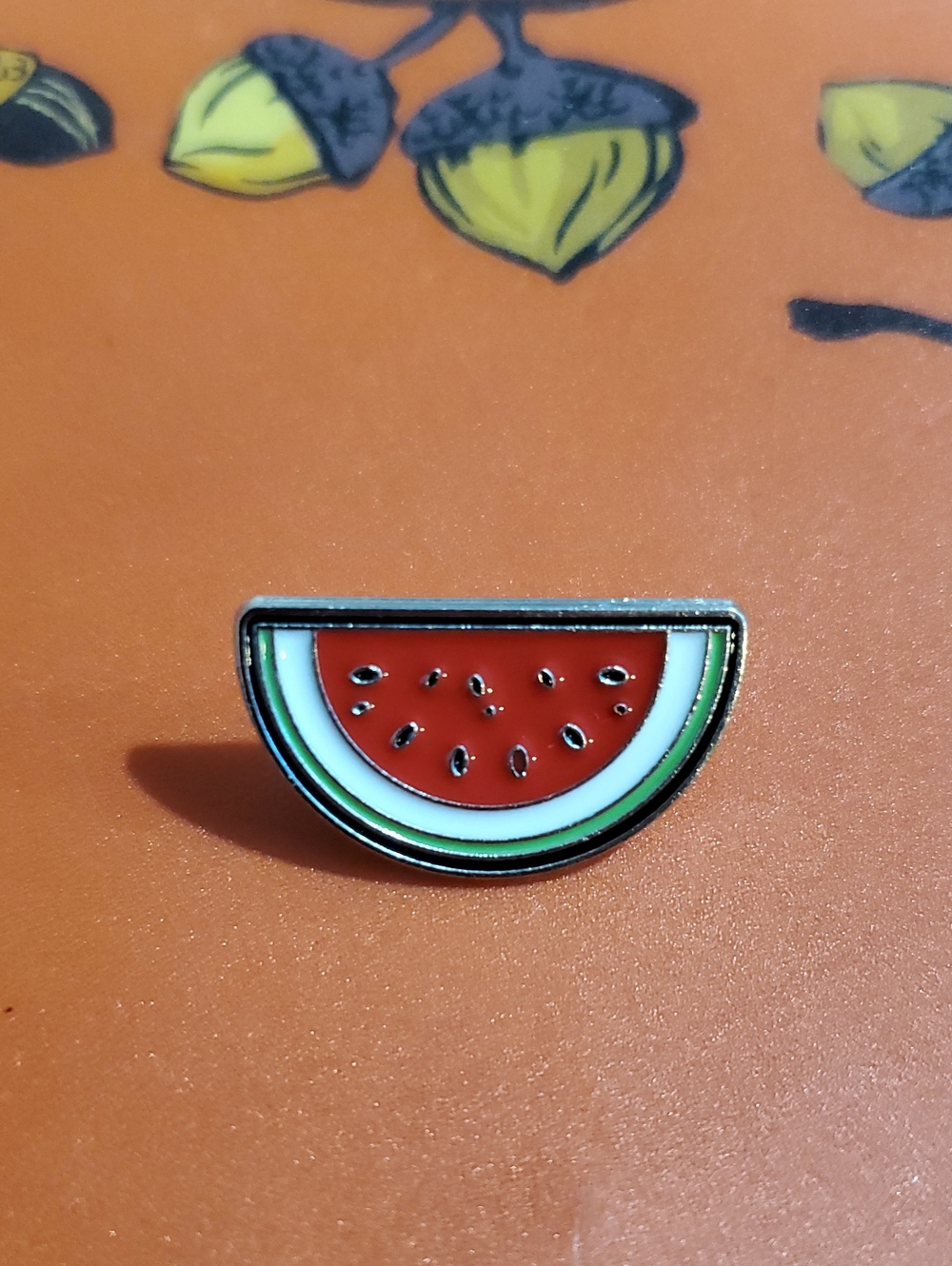 Watermelon Enamel Pin - Red & Green Fruit Slice
